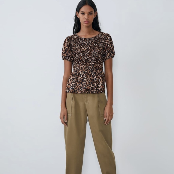 Zara leopard top. Fits s - Picture 1 of 8